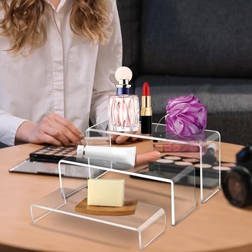 Jusalpha 3-Piece Clear Acrylic Riser Set for Home Display
