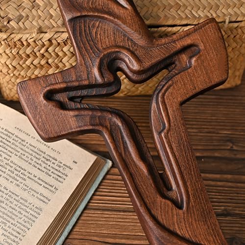 BGCOPPER Wooden Cross Wall Decor 14 Inch