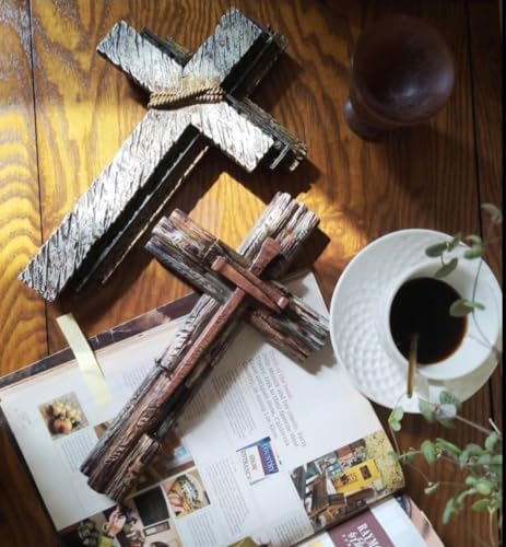 Eagrafts Wood Texture Resin Wall Cross
