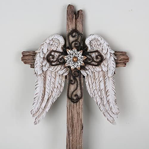 BC Home Decor Angel Wings Cross Wall Dcor