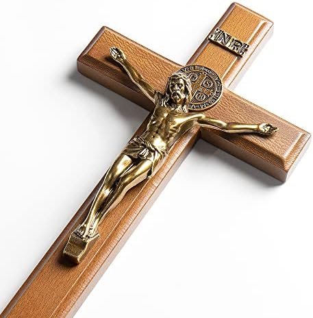 KUXBET 107 Inch Wooden Wall Cross with Stand
