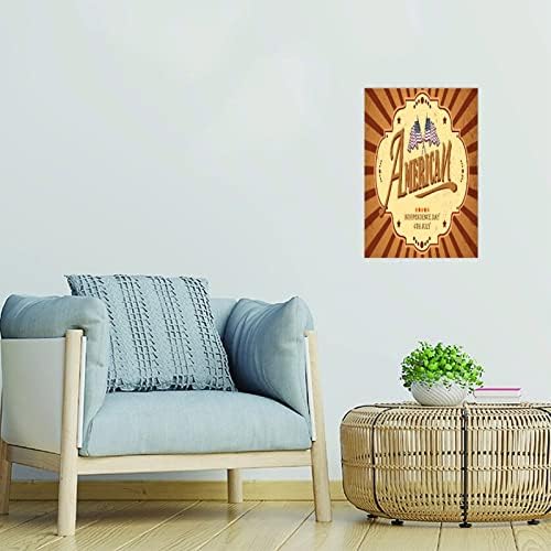 American Patriotic 4th of July USA Flag Wooden Plaque Sign