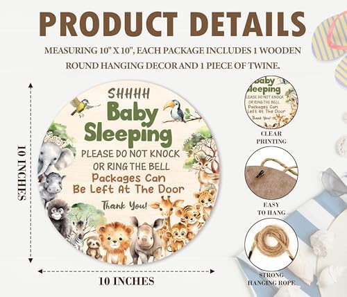 Safari Jungle Shhh Baby Sleeping Door Sign