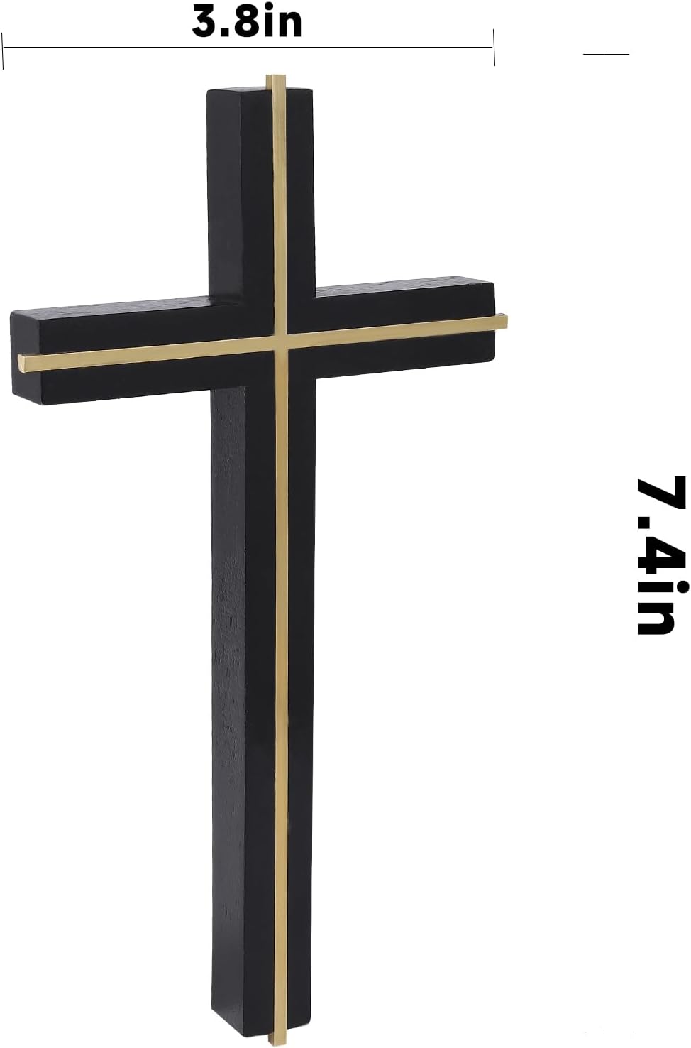VINETEN Wall Cross Catholic Black Wood and Metal Alloy Decor