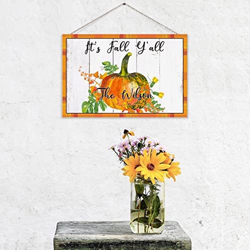 Personalized Wood Sign Fall Pumpkin Its Fall Yall Door Welcome Sign