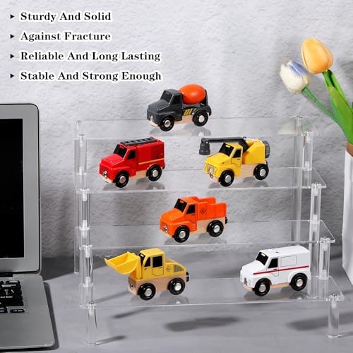 2 Pack 4 Tier Acrylic Display Risers for Organizing and Showcasing