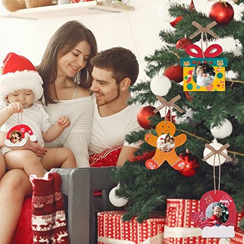 Shitailu 24Pcs Christmas Photo Frame Ornaments DIY Kit