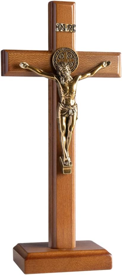 KUXBET 107 Inch Wooden Wall Cross with Stand