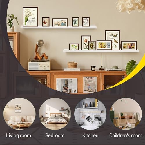 Rustic White Floating Shelves Set of 4 for Wall Display