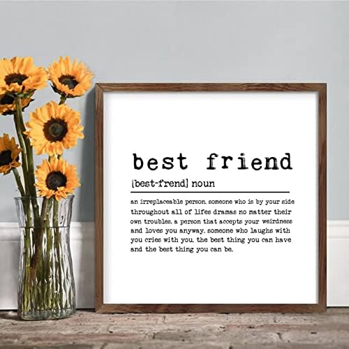 Rustic Framed Wood Sign Best Friend Home Decor Wall Art