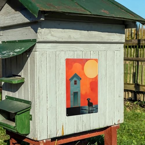 Solar Serenity Modern Dog House Wall Decor Tin Sign