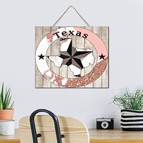 Autravelco Texas Lone Star Map Wall Art Sign