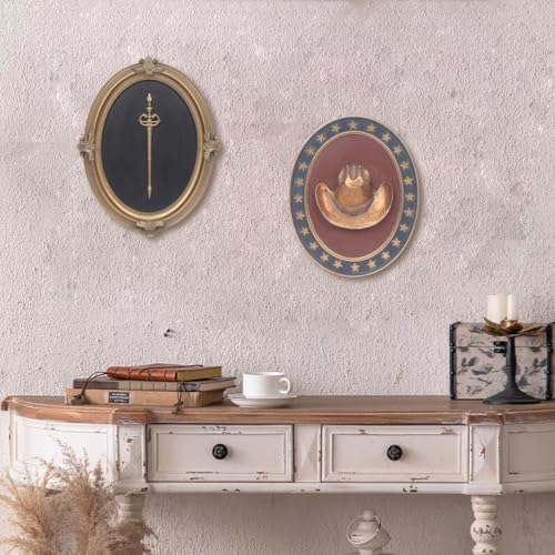 Esvinte Vintage Wall Sculpture with Cowboy Hat
