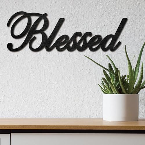 Blessed Wooden Sign Wall Decor Unfinished Letter Cutout