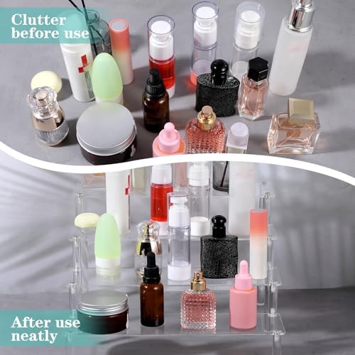 2 Pack 4 Tier Acrylic Display Risers for Organizing and Showcasing
