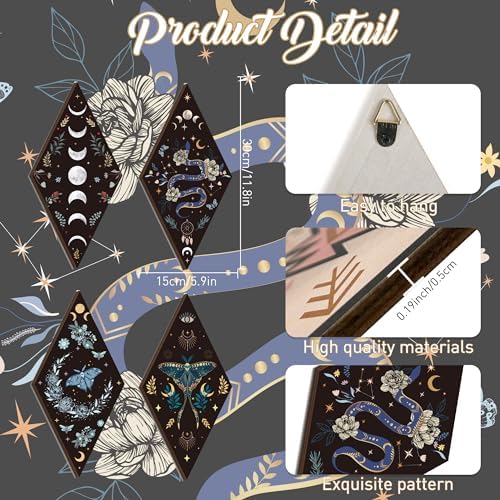 Romart Moon Phase Wall Decor 4 Piece Set