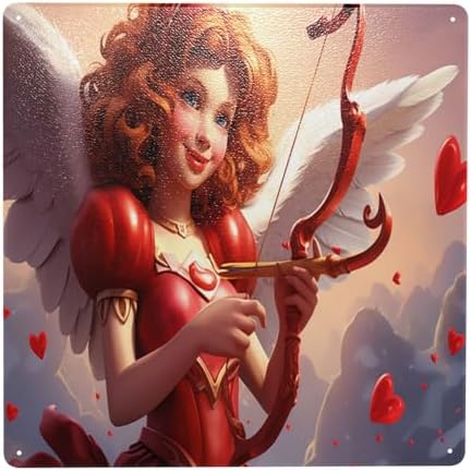 Enchanting Cupids Charm Tin Sign 12x12inch