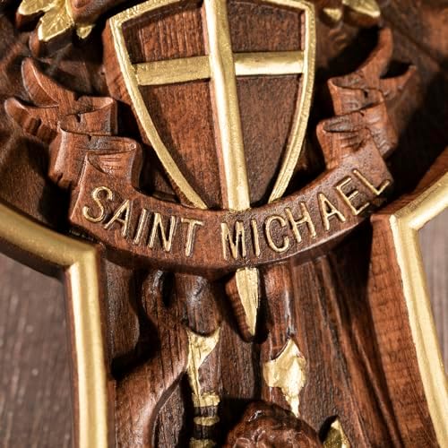 Bgcopper Saint Michael Cross Wall Decor 10 Inch