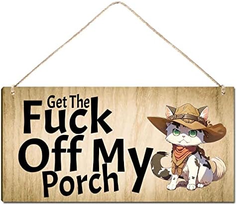 Funny Wooden Front Door Sign 12x6 Inch Decor