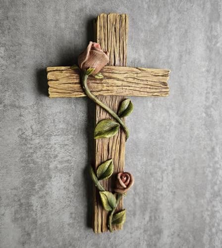BC Home Decor 825 H Rose Cross Wall Decor