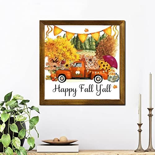 Happy Fall Yall Farm Pumpkin Orange Wall Sign