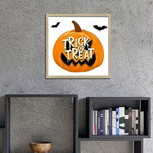 Happy Halloween Wood Framed Pumpkin Wall Sign