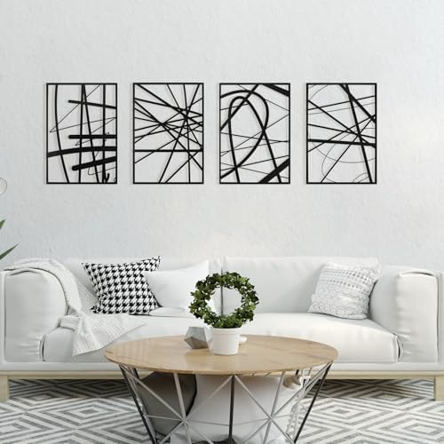 Art3dwallpanels Black Abstract Wall Art 4 Pack