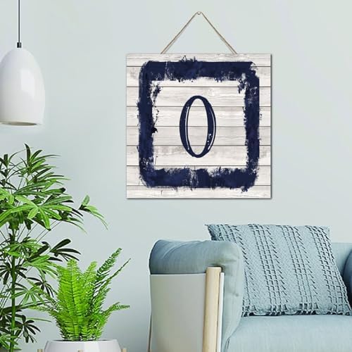 Monogram Letter O Wall Decor Wood Sign 12x12 Inch