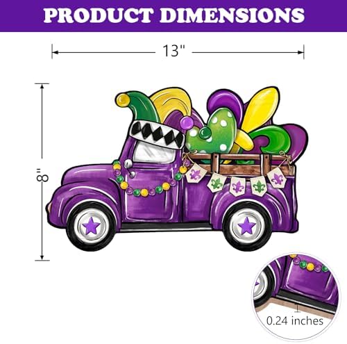 Bolisom Mardi Gras Purple Truck Door Sign