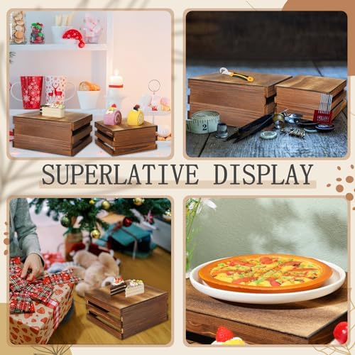 Nitial 4 Pcs Wood Display Risers for Cupcakes and Desserts