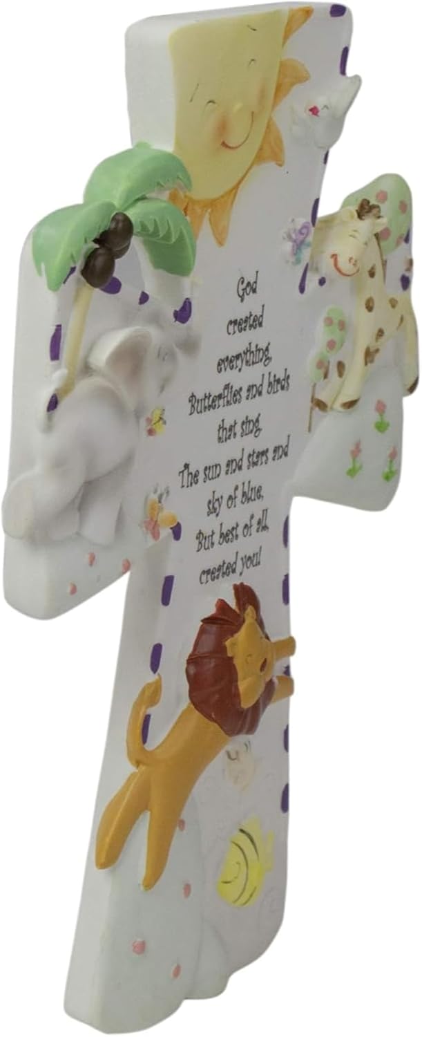 God Created Everything 7 Inch Wall Cross Decor