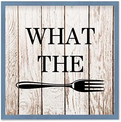 Farmhouse Wall Decor Sign 12x12 Rustic Wood Frame Dark Blue