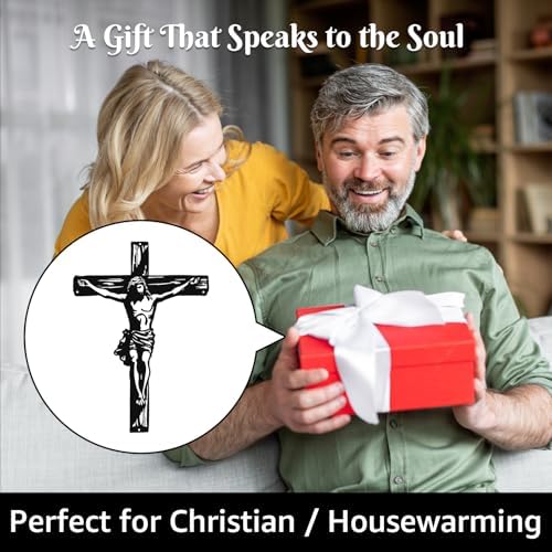 WAKOSAN Black Metal Crucifix Wall Art 3D Shadow Cross