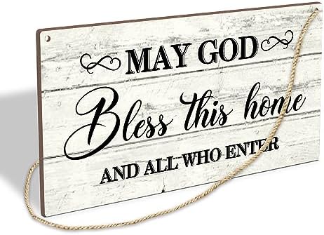 May God Bless This Home Wooden Wall Decor Sign