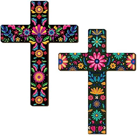 Pinkunn 2 Pcs Mexican Cross Wall Decor