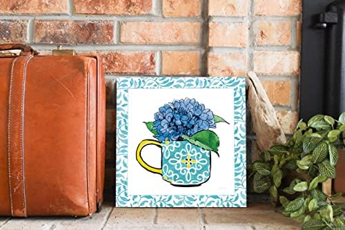 Floral Teacup III Vine Border Wall Plaque