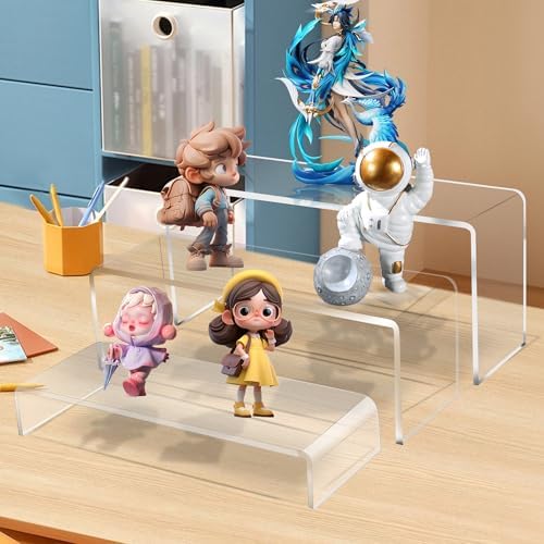 Jusalpha 3-Piece Clear Acrylic Riser Set for Home Display