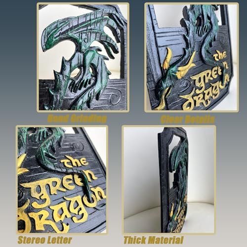Kiswiar Green Dragon Wall Art Decor Sign