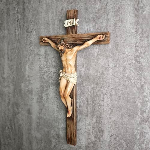 BC Catholic Crucifix Wall Cross 10 Inch Renaissance Sculpture