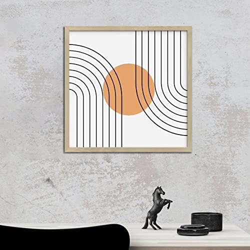 Geometry Orange Wood Wall Decor Sign 12x12in