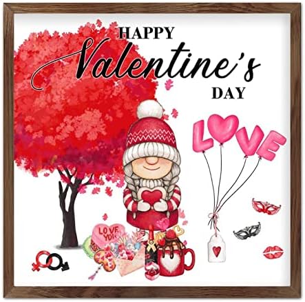Happy Valentines Day Gnome Heart Wall Decor Sign