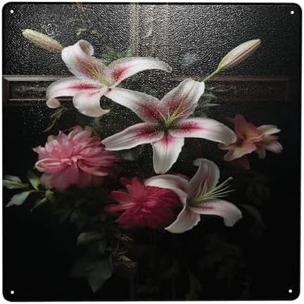 Timeless Elegance Floral Cross Tin Sign Wall Art