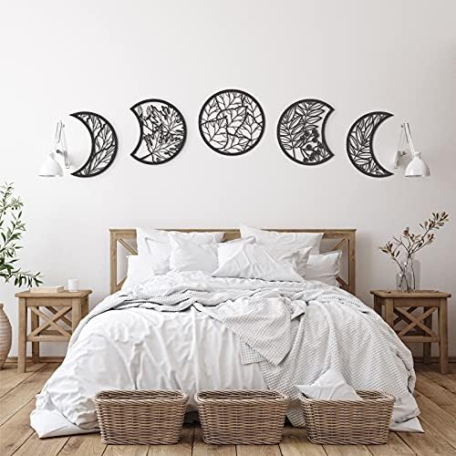 Jetec 5 Pcs Moon Phase Wall Art Decor