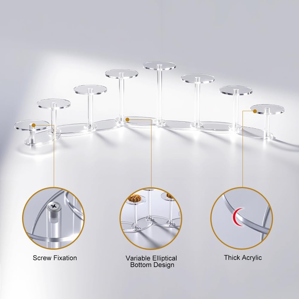 Acrylic Display Riser Stands 8-Tier Adjustable