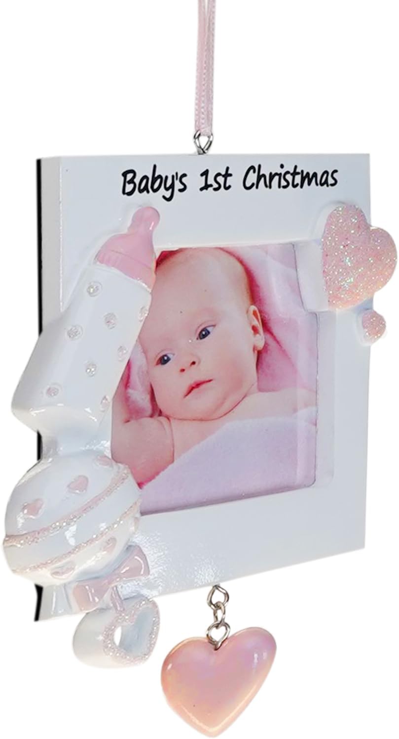 Baby Girl Christmas Ornament with Custom Name and Picture