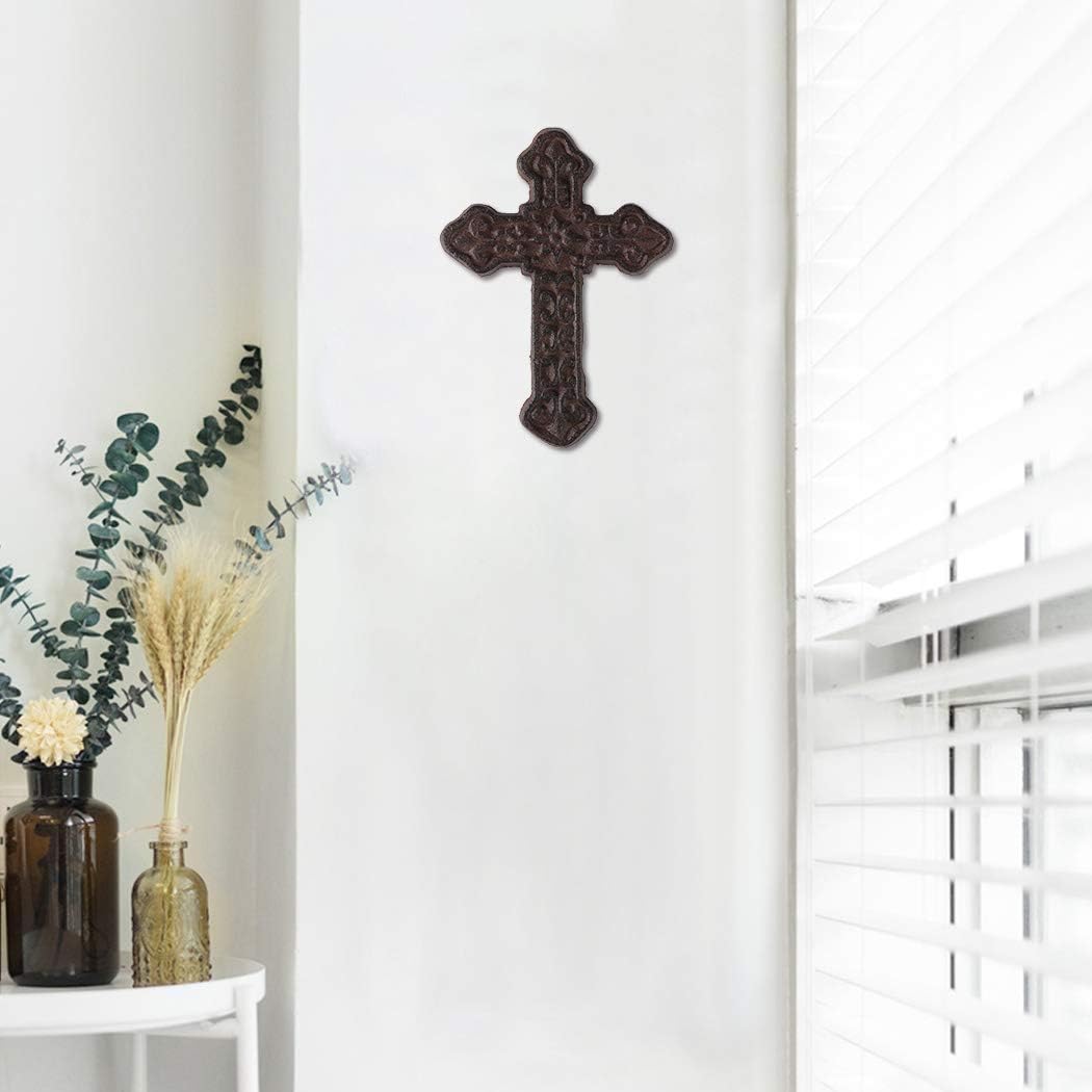 BRASSTAR Cast Iron Wall Cross Rustic Decor