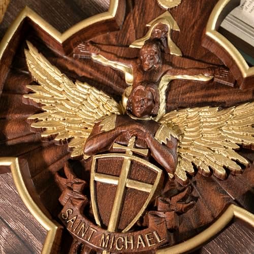 Bgcopper Saint Michael Cross Wall Decor 10 Inch