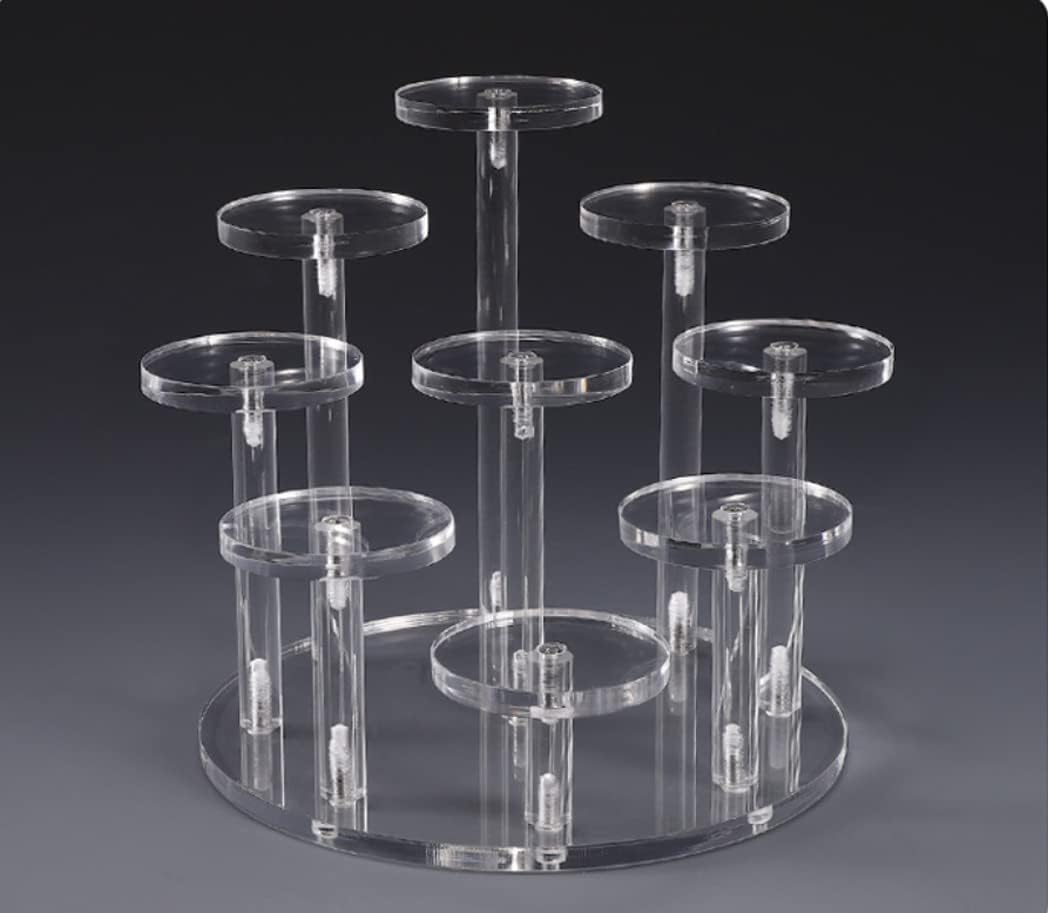 9 Tier Acrylic Riser Display Stand for Mini Figures and Jewelry