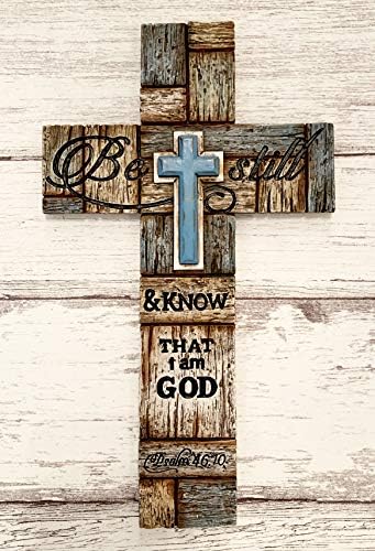 Top Brass Inspirational Layered Wall Cross - Psalm 4610