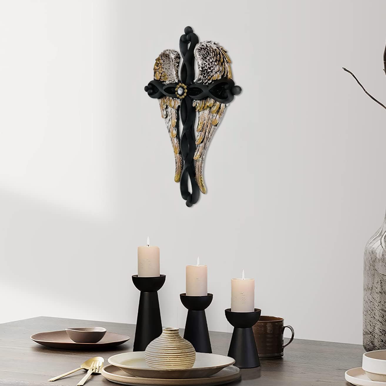 TALPGOD Angel Wings Wall Cross Decor Sculpture